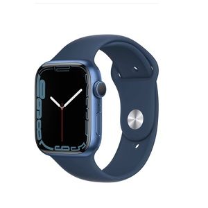 Apple Watch Series 7, GPS, 45mm, Blue Aluminum Case with Abyss Blue Sport Band